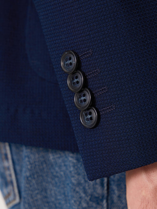 Veste regular en laine mélangée bleu marine - Father & Sons   - 6 