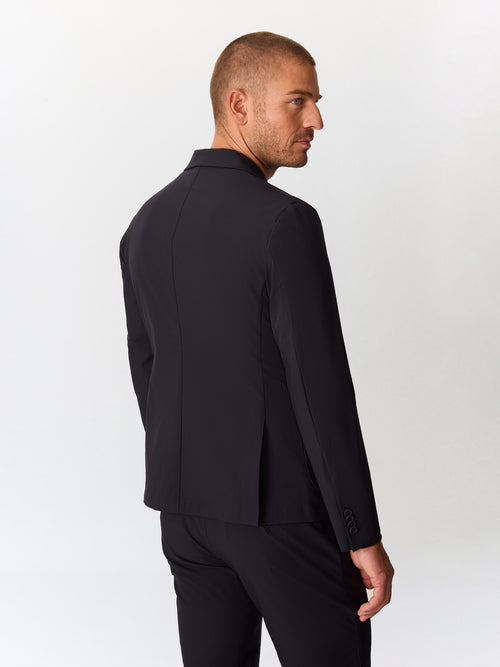 Veste coordonnable regular bleu marine à capuche amovible - Father & Sons   - 2 