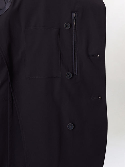 Veste coordonnable regular bleu marine à capuche amovible - Father & Sons   - 6 