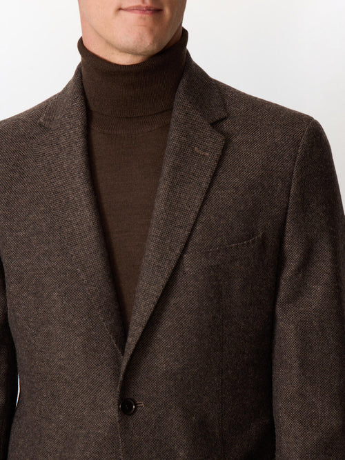 Veste regular en laine mélangée marron - Father & Sons   - 4 
