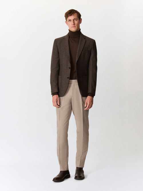 Veste regular en laine mélangée marron - Father & Sons   - 7 