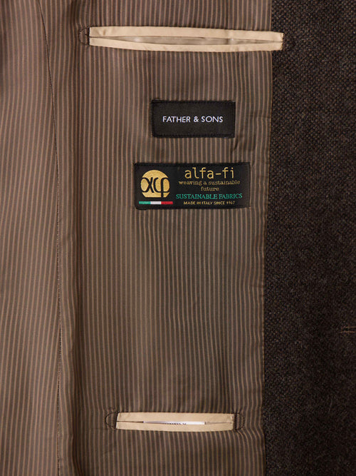 Veste regular en laine mélangée marron - Father & Sons   - 6 