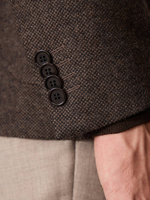 Veste regular en laine mélangée marron - Father & Sons   - 5 