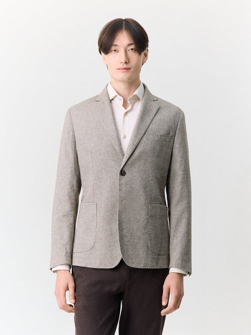 Veste regular en coton mélangé marron - 1 - Father & Sons   - 14 