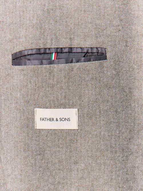 Veste regular en coton mélangé marron - Father & Sons   - 6 