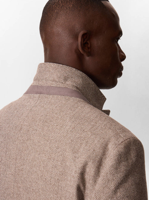 Veste regular en laine mélangée marron - Father & Sons   - 3 