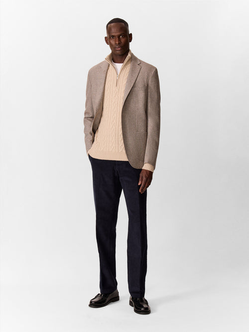 Veste regular en laine mélangée marron - Father & Sons   - 7 
