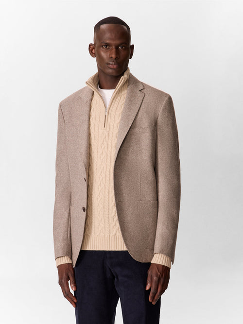 Veste regular en laine mélangée marron - 1 - Father & Sons   - 8 