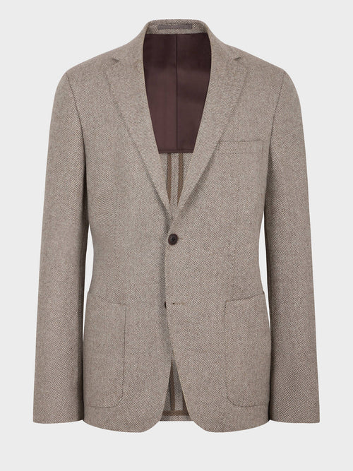 Veste regular en laine mélangée marron - Father & Sons   - 1 