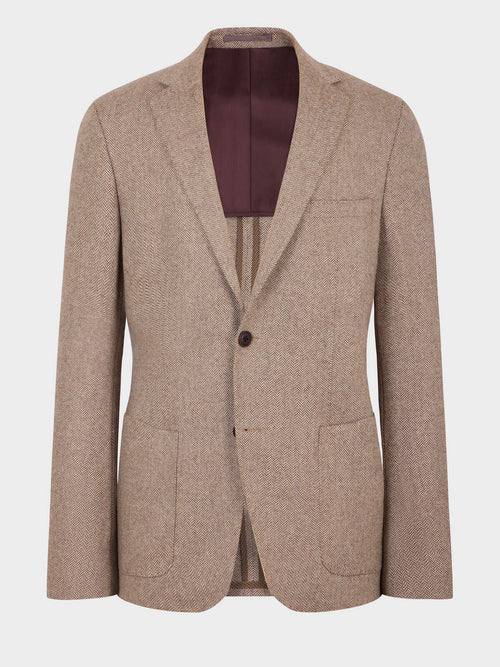 Veste regular en laine mélangée marron - Father & Sons   - 8 