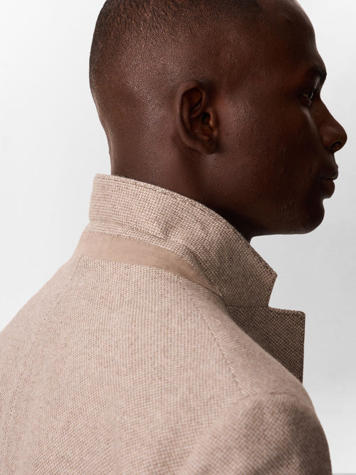 Veste regular en laine mélangée marron - Father & Sons   - 3 