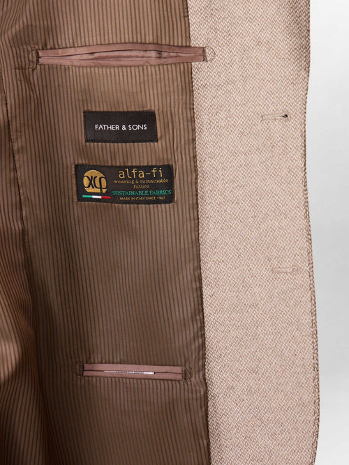 Veste regular en laine mélangée marron - Father & Sons   - 6 