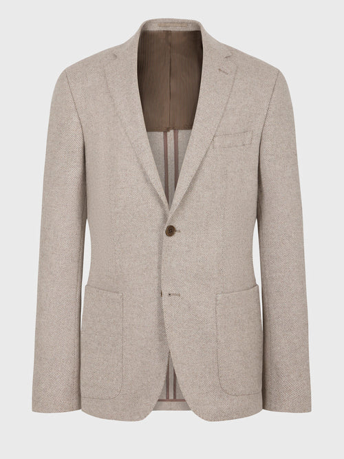 Veste regular en laine mélangée marron - Father & Sons   - 1 