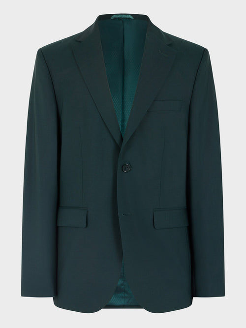 Veste de costume Slim en laine vert bouteille - Father & Sons   - 7 