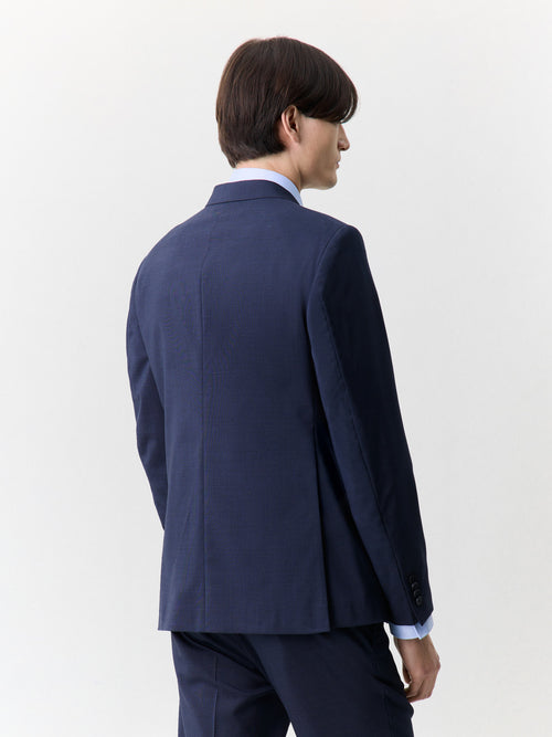 Veste de costume croisée regular en laine bleu marine - 2 - Father & Sons   - 5 