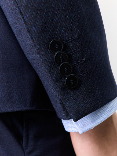 Veste de costume croisée regular en laine bleu marine - Father & Sons   - 5 