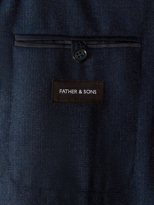 Veste coordonnable regular en laine mélangée bleu indigo - Father & Sons   - 6 