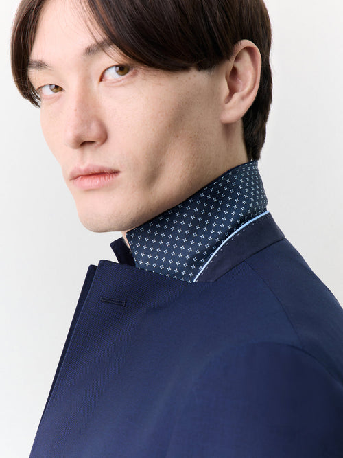 Veste regular en laine mélangée bleu marine - Father & Sons   - 4 