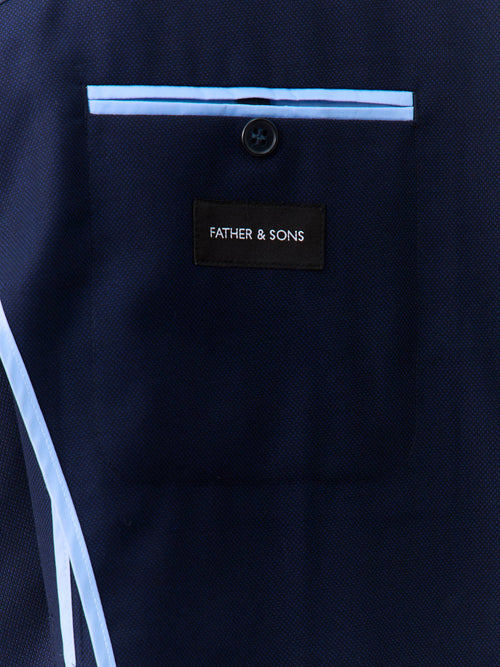 Veste regular en laine mélangée bleu marine - Father & Sons   - 6 