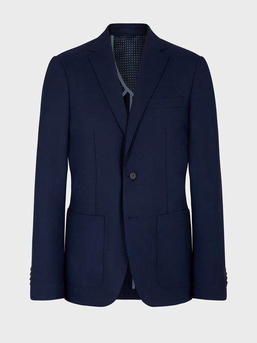 Veste regular en laine mélangée bleu marine - Father & Sons   - 7 