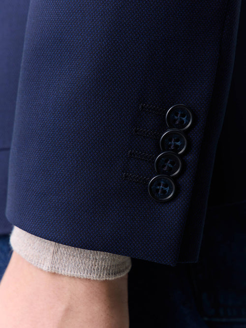 Veste regular en laine mélangée bleu marine - Father & Sons   - 5 