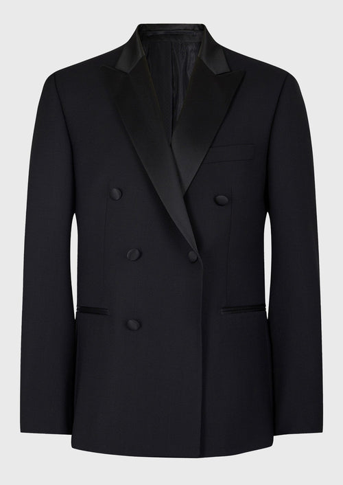 Veste de smoking Slim en laine unie noire - Father & Sons   - 1 