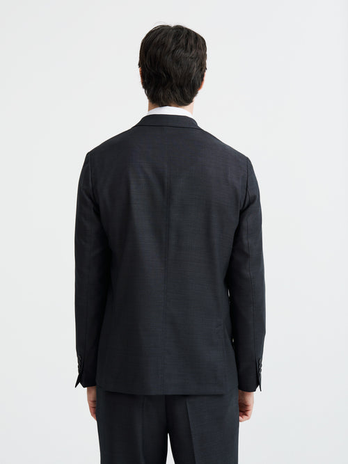 Veste coordonnable regular en laine anthracite - 2 - Father & Sons   - 9 