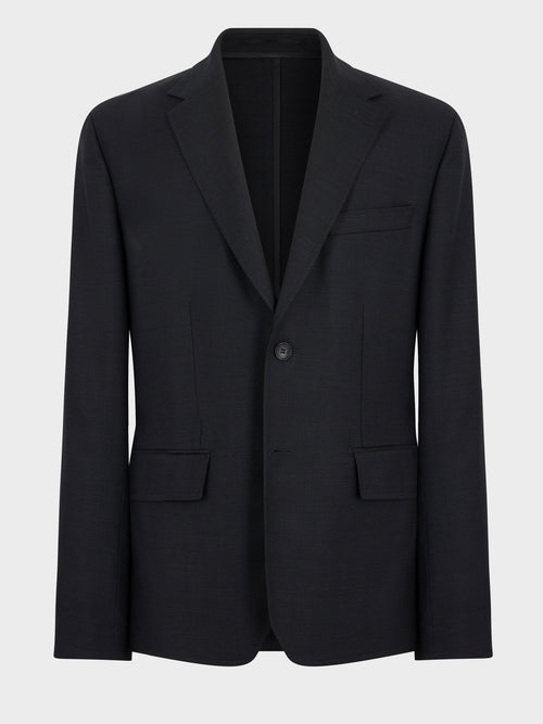 Veste coordonnable regular en laine anthracite - Father & Sons   - 8 