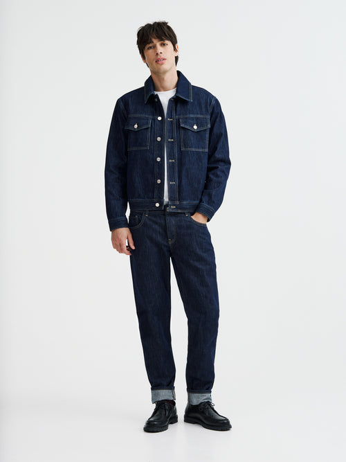 Veste en jean en coton bleu indigo - Father & Sons   - 6 