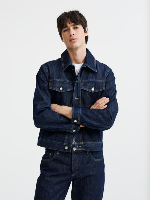 Veste en jean en coton bleu indigo - 1 - Father & Sons   - 13 