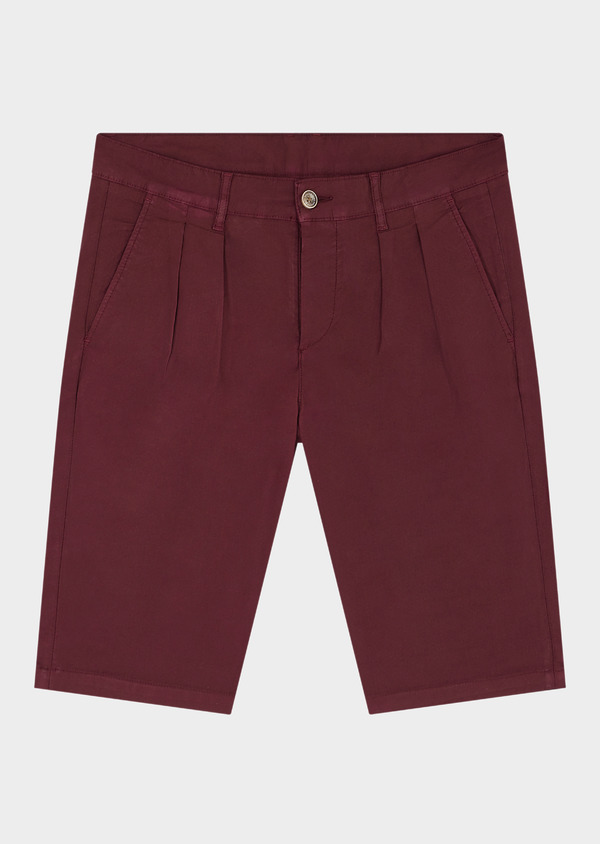 Bermuda en coton stretch uni framboise - Father and Sons 63230