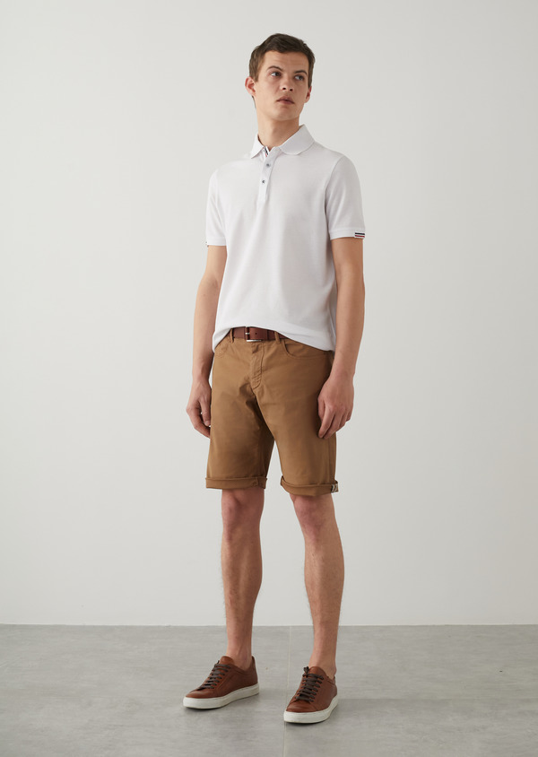 Bermuda en coton stretch uni tabac - Father and Sons 46121