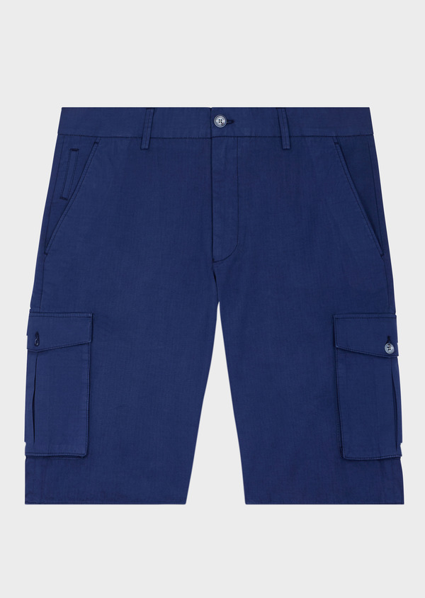Bermuda cargo en coton uni bleu jeans - Father and Sons 56139