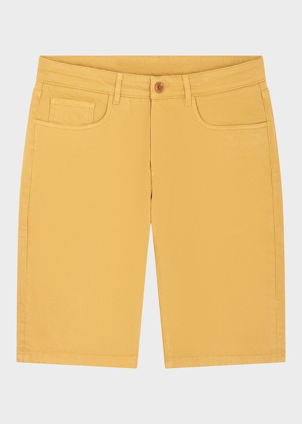 Bermuda en coton stretch uni jaune curry - Father and Sons 56678