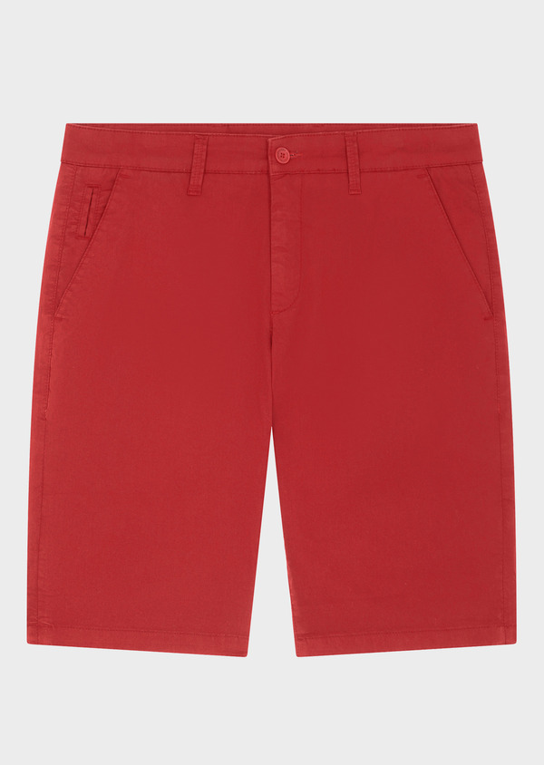 Bermuda en coton stretch uni rouge - Father and Sons 64869