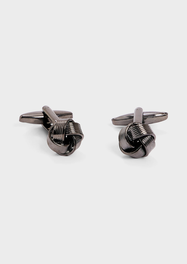 Boutons de manchettes noeuds anthracite - Father and Sons 62457
