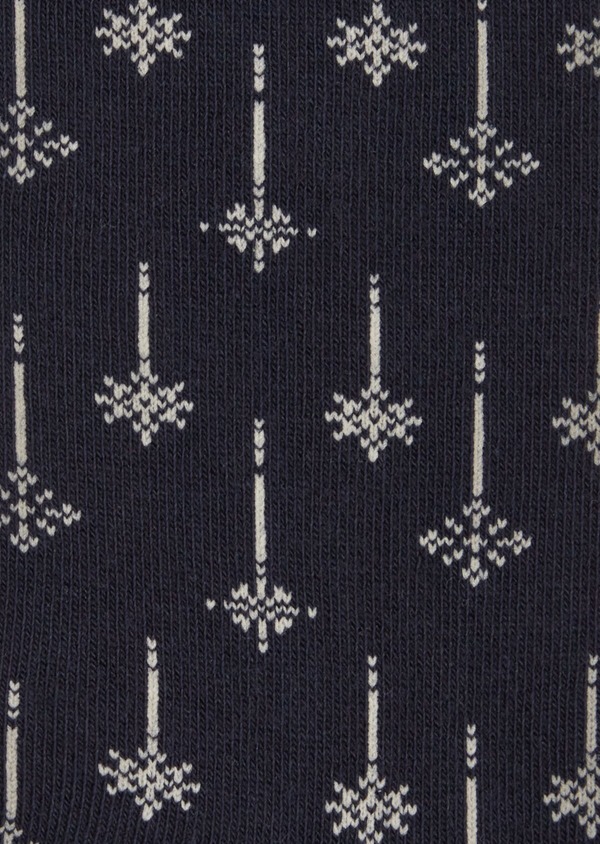 Chaussettes en coton mélangé bleu marine à motif fantaisie - Father and Sons 42632