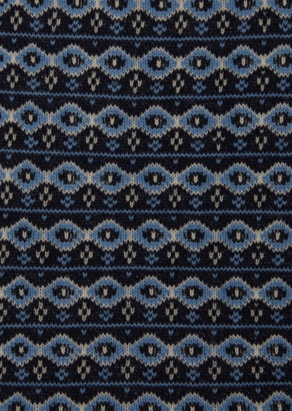 Chaussettes en coton mélangé bleu marine à motif fantaisie - Father and Sons 43161