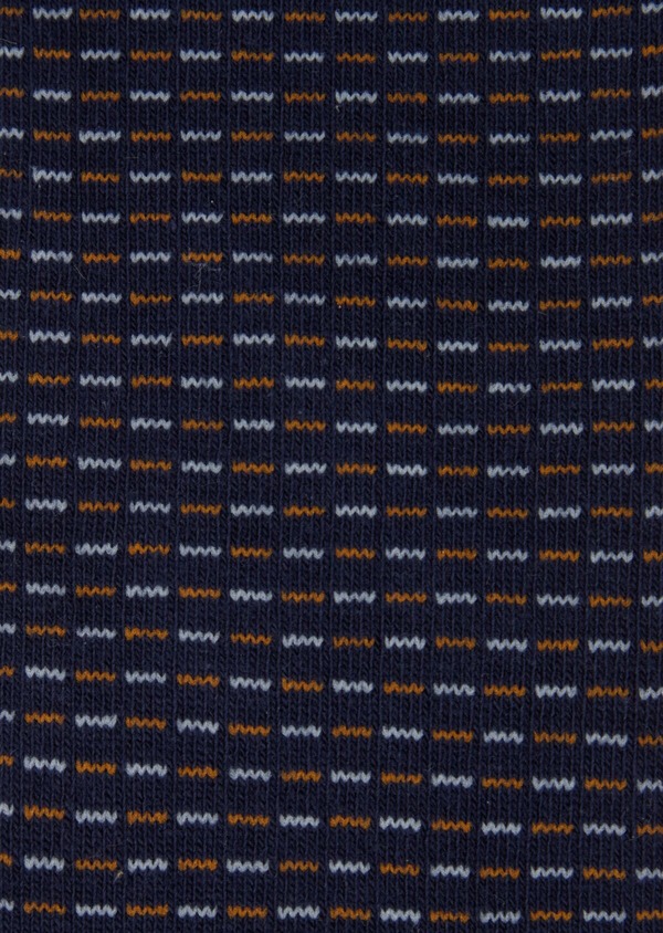 Chaussettes en coton mélangé bleu à motifs géométriques bleu ciel et moutarde - Father and Sons 42791