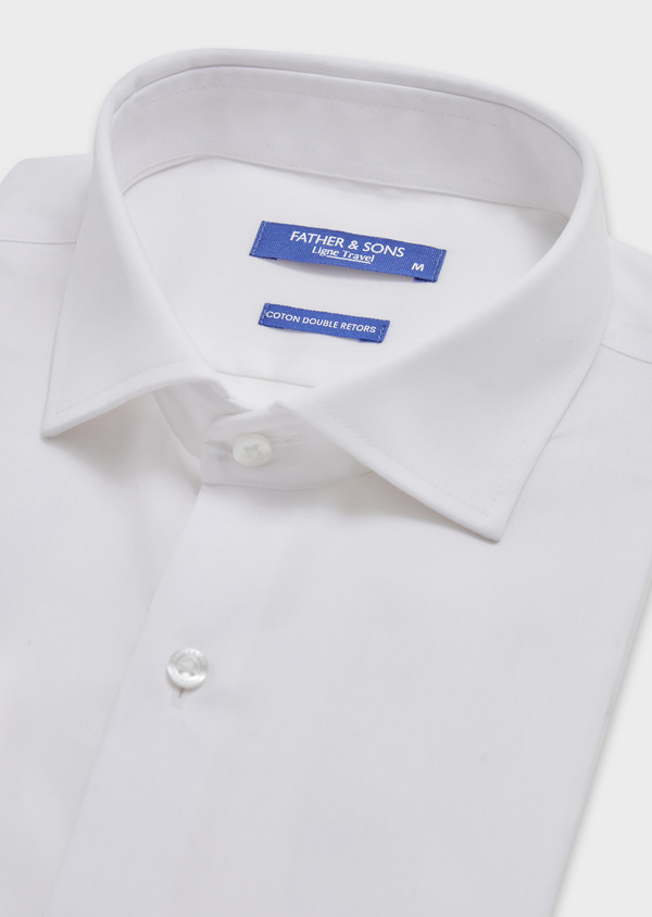 Chemise habillée non-iron Regular en popeline de coton uni blanc - Father and Sons 61676