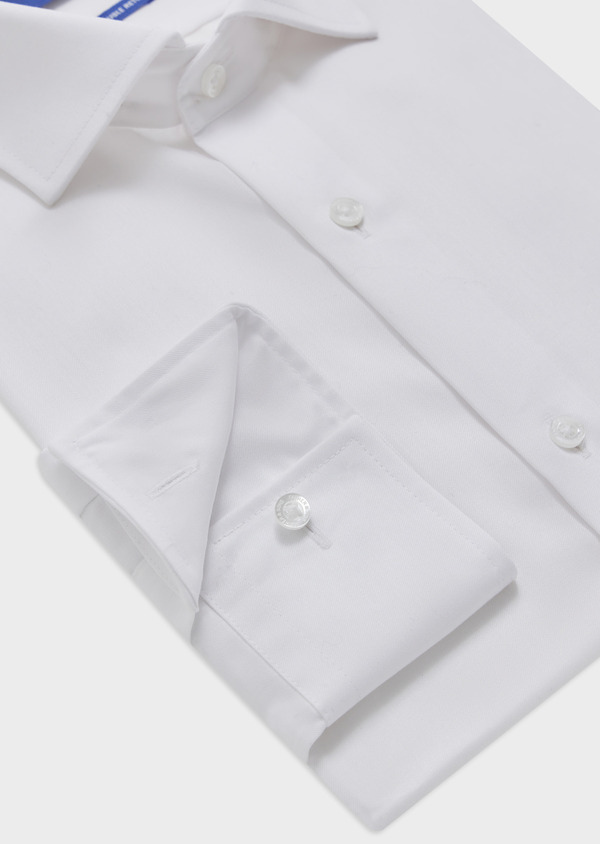Chemise habillée non-iron Regular en popeline de coton uni blanc - Father and Sons 61677