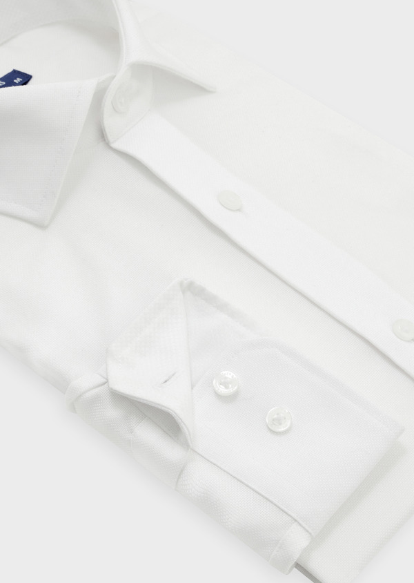 Chemise habillée non-iron Regular en coton façonné uni blanc - Father and Sons 52050