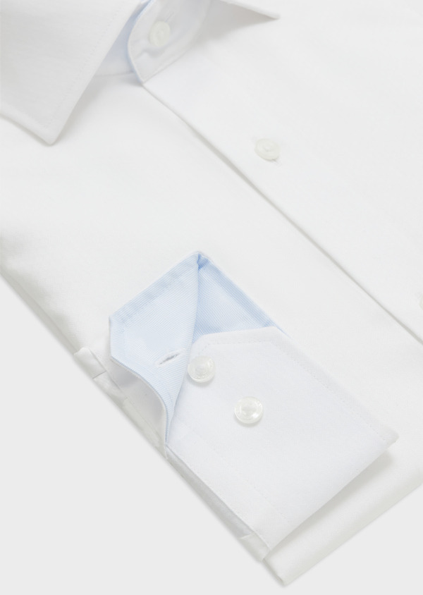 Chemise habillée non-iron Regular en coton chevron uni blanc - Father and Sons 55790