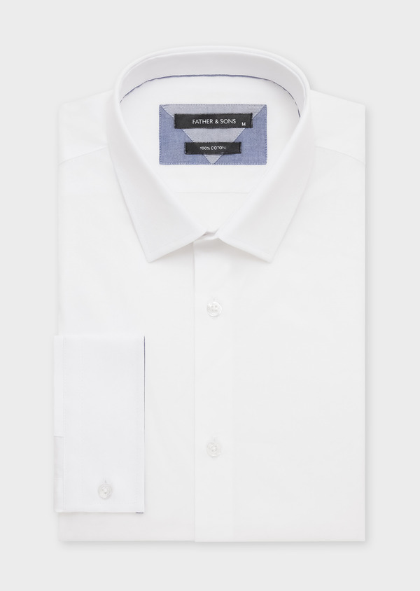 Chemise habillée Regular en coton façonné uni blanc - Father and Sons 58774