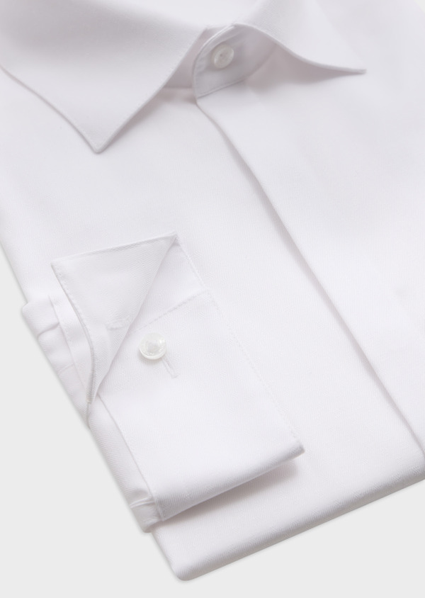 Chemise habillée non-iron Regular en coton façonné uni blanc - Father and Sons 62077