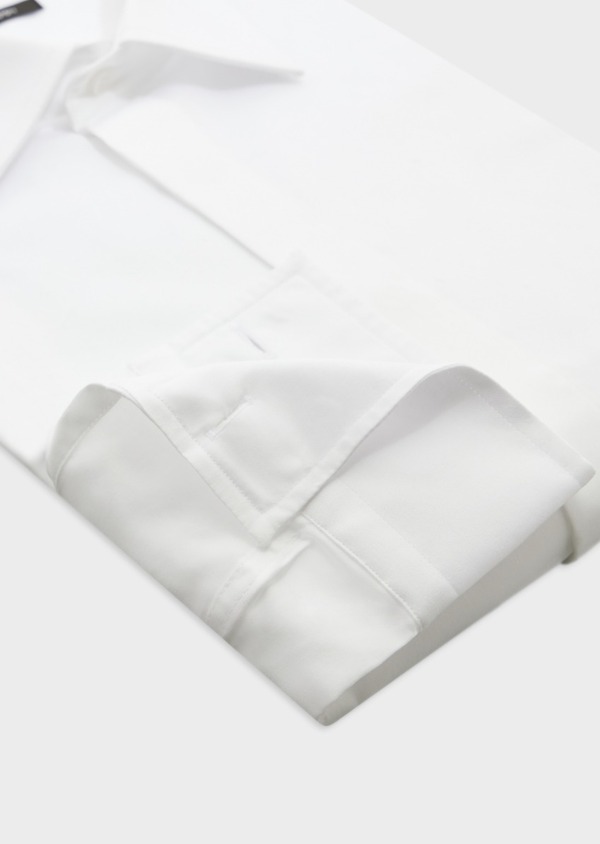 Chemise habillée Regular en satin de coton uni blanc - Father and Sons 60747