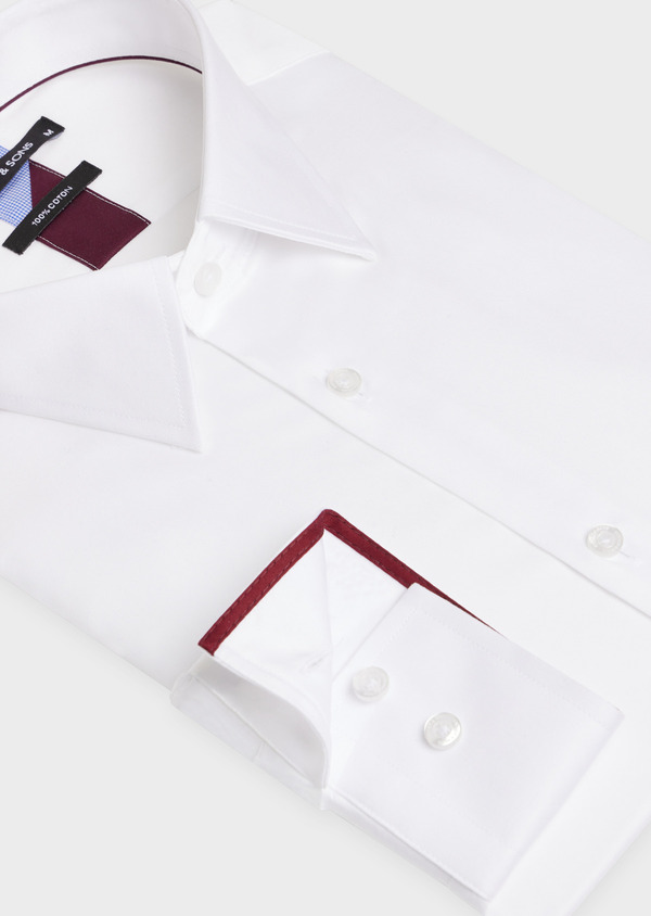 Chemise habillée Regular en satin de coton uni blanc - Father and Sons 54700