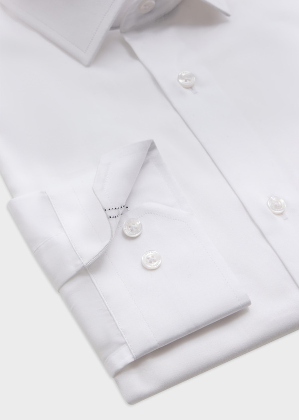 Chemise habillée Regular en satin de coton uni blanc - Father and Sons 62523