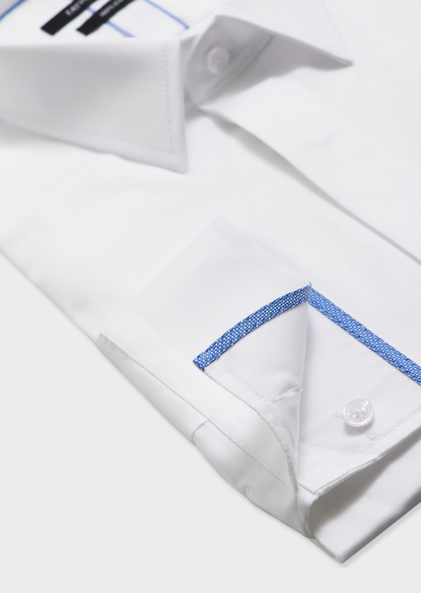 Chemise habillée Regular en satin de coton uni blanc - Father and Sons 64018