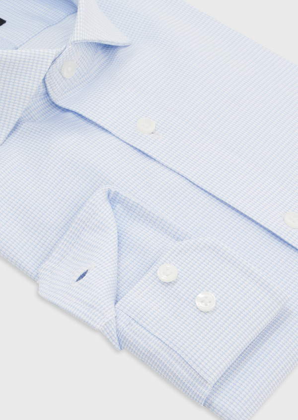 Chemise habillée Slim en coton Jacquard blanc à motif fantaisie bleu pâle - Father and Sons 52357